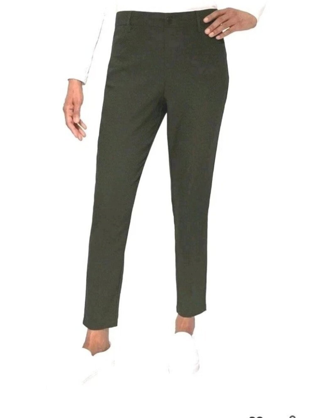 NWT Mario Serrani Women's M Green Textured Pull-On Pants G2134